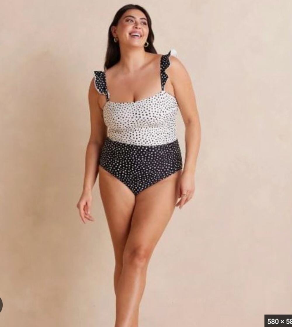 Summersalt Polka Dot One Piece Swimsuit Black White Size 10